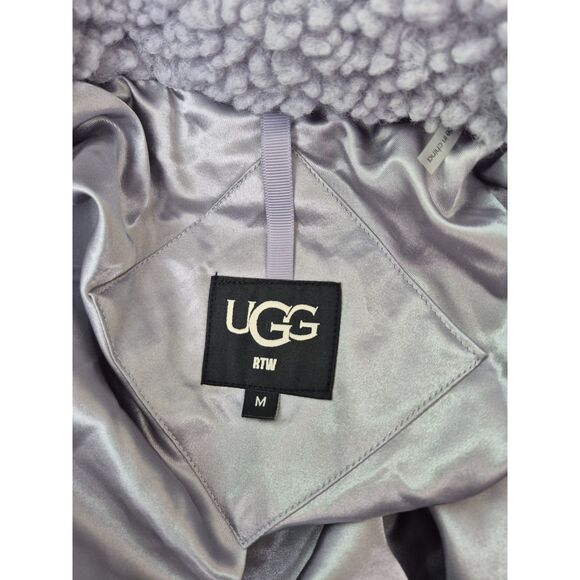 UGG Women's Violet Light Purple Gertrude Double Breasted Teddy Coat Size Medium - Picture 4 of 5
